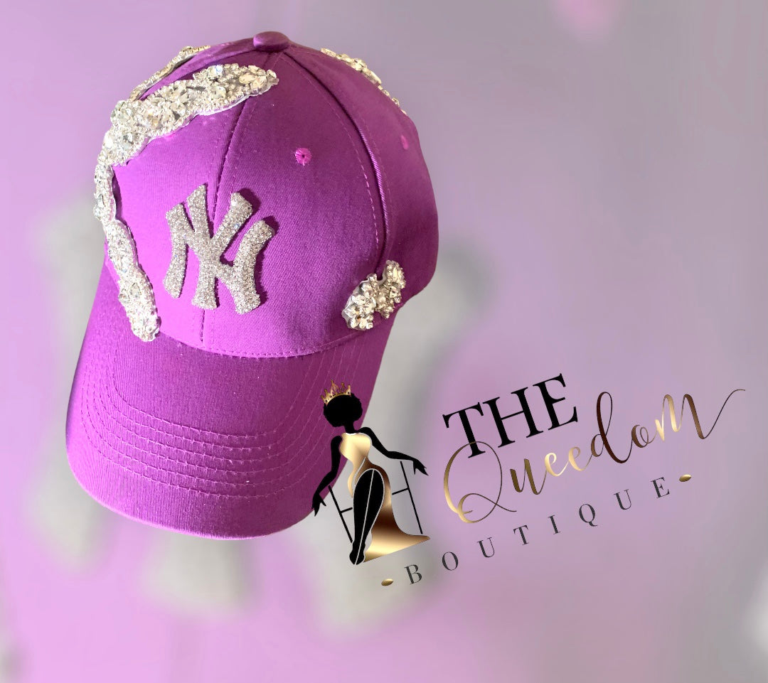 Purple Custom NY Baseball Cap